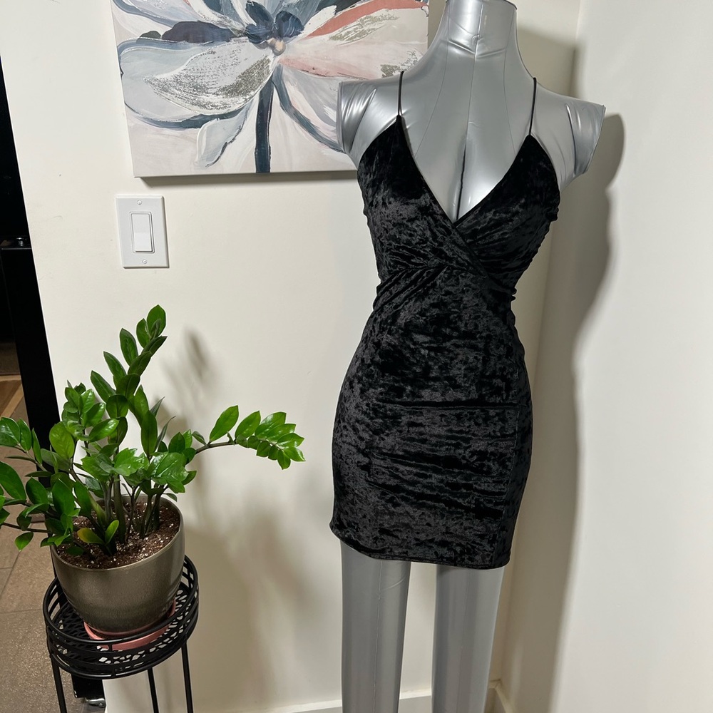 Black Velvet Mini Dress